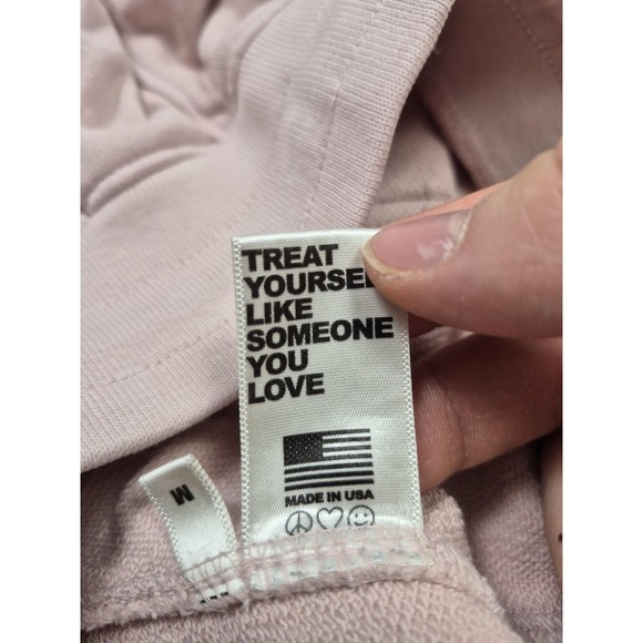 Madhappy Shorts Medium Pink Sweat 8" Inseam Elastic Waist Peace Logo Casual - Picture 6 of 14